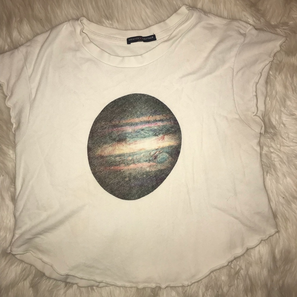 Planet graphic crop top